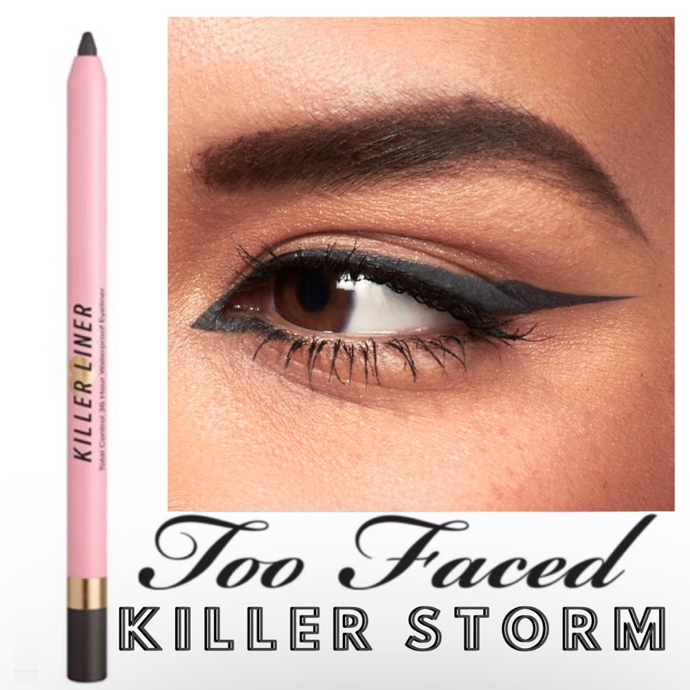 NEW Too Faced Killer Liner 36 Hour Waterproof Gel Eyeliner Color Killer Storm